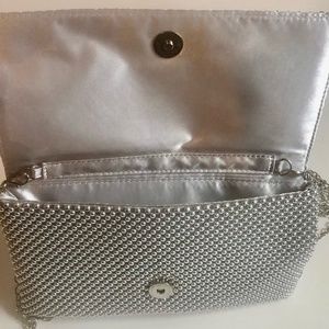 Silver beaded purse